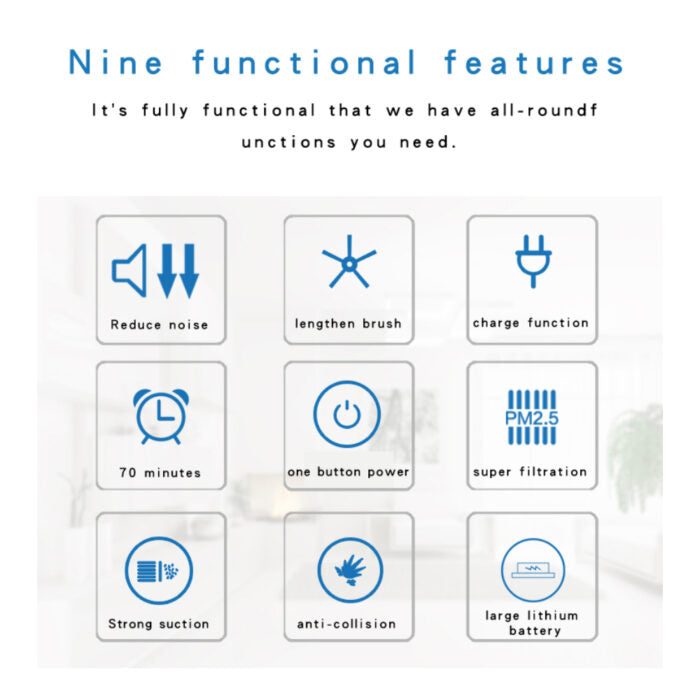 Automatic Anti Collision Rechargeable Robotic Vacuum Cleaner