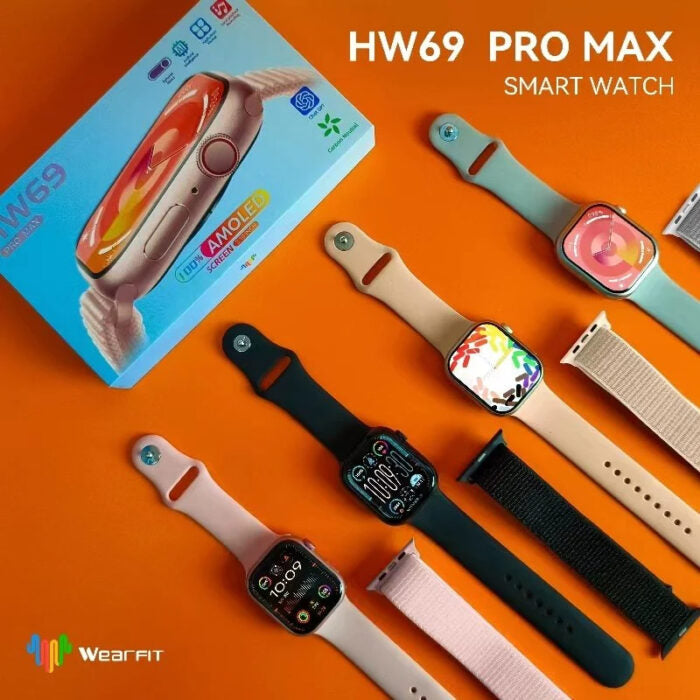 AMOLED 2.5D Curved Display HW69 Pro Max Smart Watch