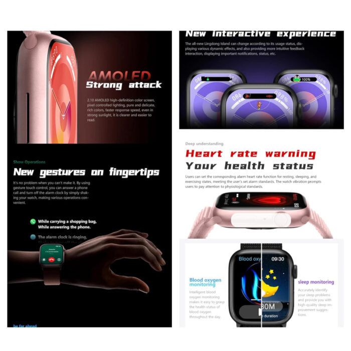 AMOLED 2.5D Curved Display HW69 Pro Max Smart Watch