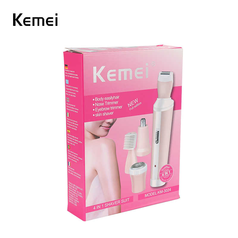 Kemei KM-3024 4-in-1 Ladies Electric Shaver & Trimmer